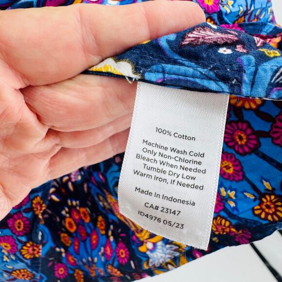 Talbots Boho Floral Print Peasant Blouse Multicolor Long Sleeve Size Small - Picture 6 of 7